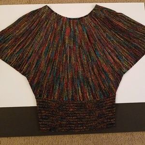 Multi colored batwing sweater size M